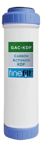 Finefilt - Cartucho Repuesto Filtro Agua Kdf-carbón Activado 2.5x10
