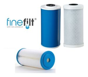 Finefilt - 3 Cartuchos De Repuesto Para Filtros De Agua Triple 4.5 X10