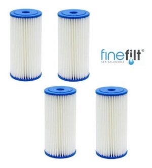 Finefilt - 4 Cartuchos Filtros De Agua 4.5x10 Plisado Lavable