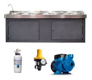 Welltek - Bebedero Escuelas Uso Rudo 4 Estaciones Filtro 3m