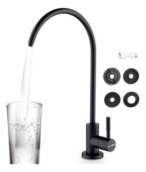 Welltek - Grifo Dispensador De Agua Tarja, Cocina, Filtro, Bomba Negro