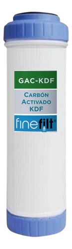 Finefilt - Cartucho Repuesto Filtro Agua Kdf-carbón Activado 2.5x10