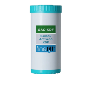 Finefilt - Cartucho Repuesto Filtro Agua Kdf Carbón Activad 4.5x10 Color Blanco