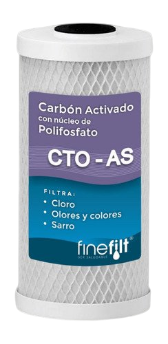 Finefilt - Cartucho Filtro Agua Carbón Activado Y Polifosfatos 4.5x10