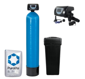 Finefilt - Suavizador Agua Ablandador Elimina Dureza  Sarro Automático (PAQUETE  TANQUE SALERO, VÁLVULA AUTOMÁTICA Y ACCESORIOS)