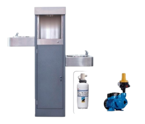 Welltek - Bebedero Escuelas Uso Rudo 3 Tomas Filtro 3m Certificado Color Gris