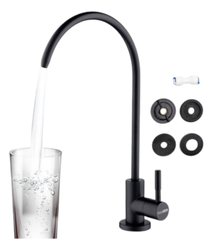Welltek - Grifo Dispensador De Agua Tarja, Cocina, Filtro, Bomba Negro