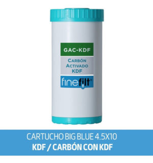 Finefilt - Cartucho Repuesto Filtro Agua Kdf Carbón Activad 4.5x10 Color Blanco