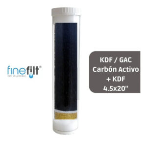 Finefilt - Cartucho Repuesto Filtro Agua Kdf Carbón Activad 4.5x20