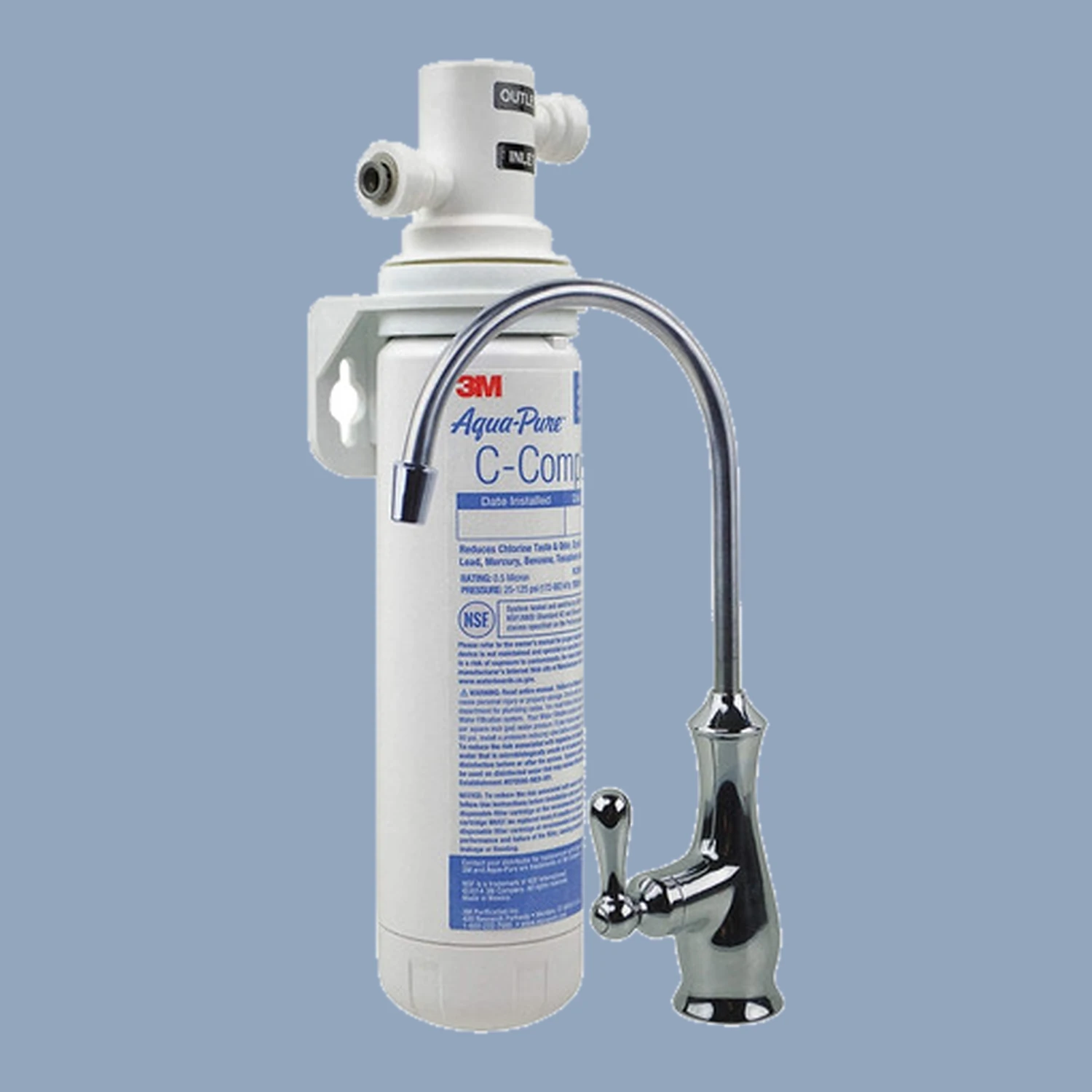 Purificador De Agua Bajo Tarja 3m Aqua-pure C Complete Blanco