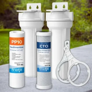Finefilt - Filtro De Agua 2 Etapas 2.5x10 Sedimentos Y Carbón Activado