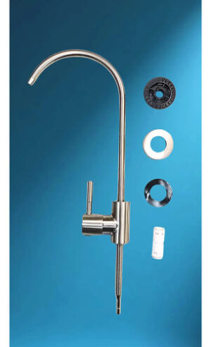 Welltek - Grifo Cuello de Ganso Acero Inoxidable SS304 Natural Cepillado | Agua Purificada