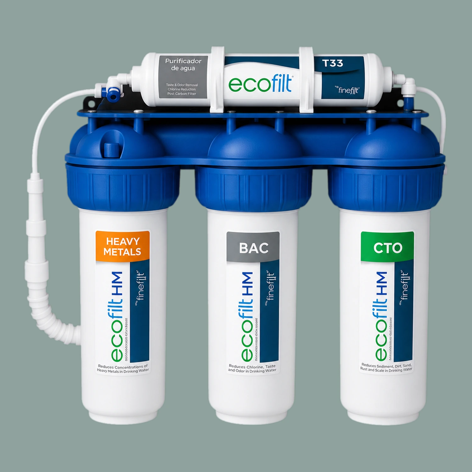Finefilt - Filtro Purificador De Agua Ecofilt-hm 4 Pasos Metales Pesado