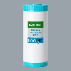 Finefilt - Cartucho Repuesto Filtro Agua Kdf Carbón Activad 4.5x10 Color Blanco