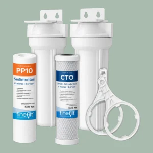 Finefilt - Filtro De Agua 2 Etapas 2.5x10 Sedimentos Y Carbón Activado