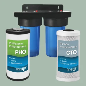 Finefilt - Filtro De Agua Para Toda La Casa Tinaco Antisarro 3x2 Jumbo Color Azul
