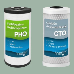 Finefilt - 2 Cartuchos Repuesto Filtro Agua Antisarro Sistema 3x2 Jumbo Color Azul
