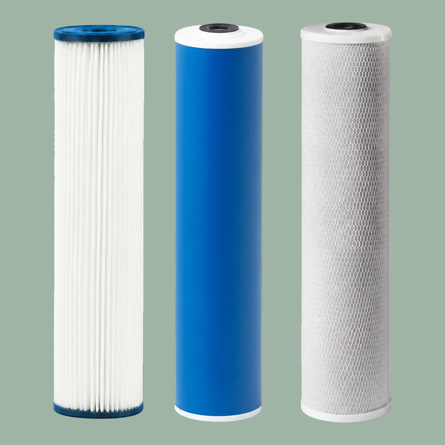 Finefilt - 3 Cartuchos Repuesto Filtros Agua Tren Triple 4.5x20 Bigblue