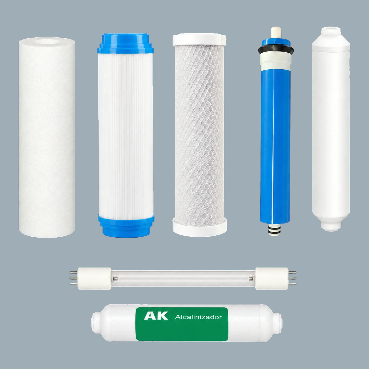 Finefilt - Kit Repuestos Osmosis Inversa 7 Pasos Con Uv Y Alcalino