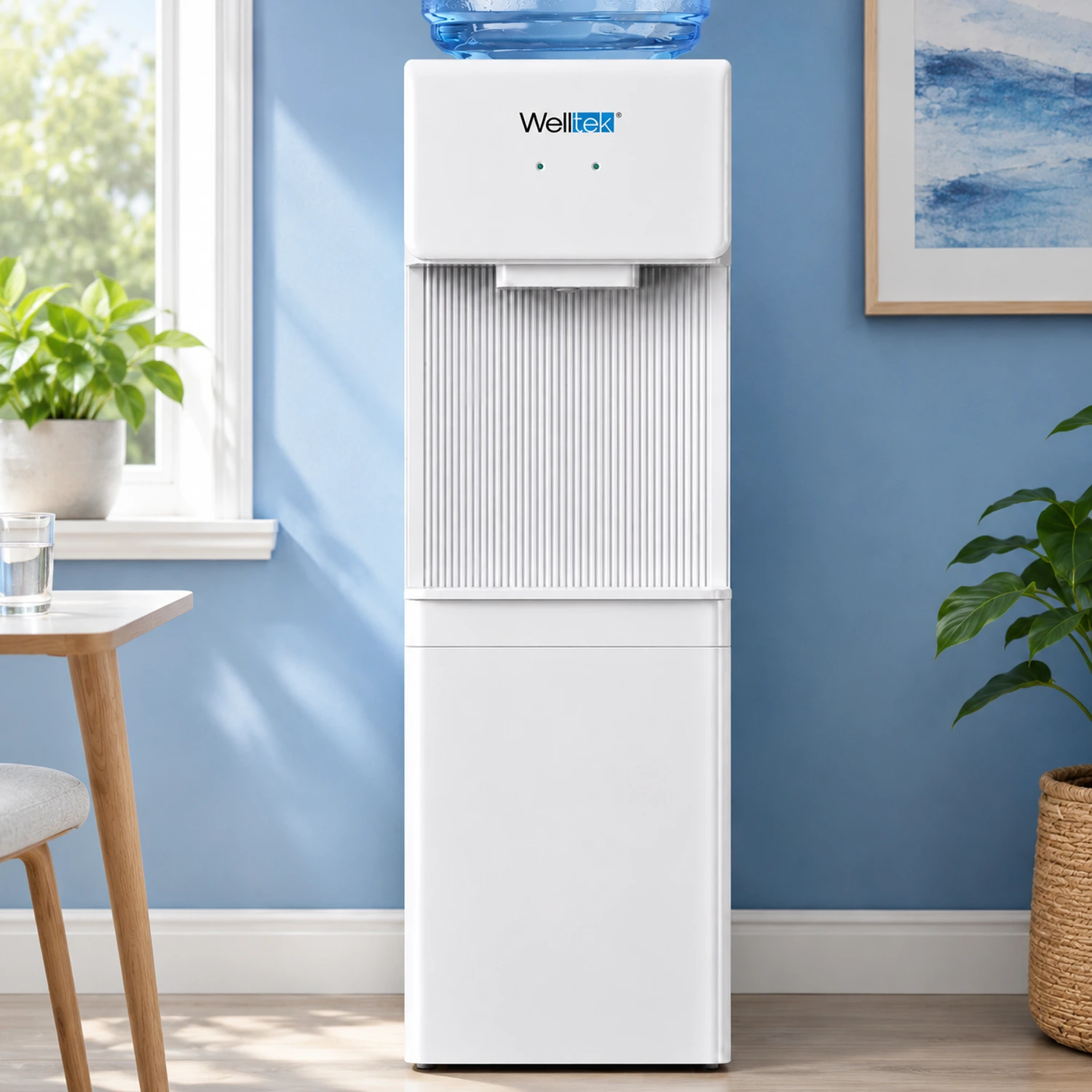 Welltek - | 1170 | Enfriador Dispensador Agua Fría Y Caliente carga superior garrafón arriba