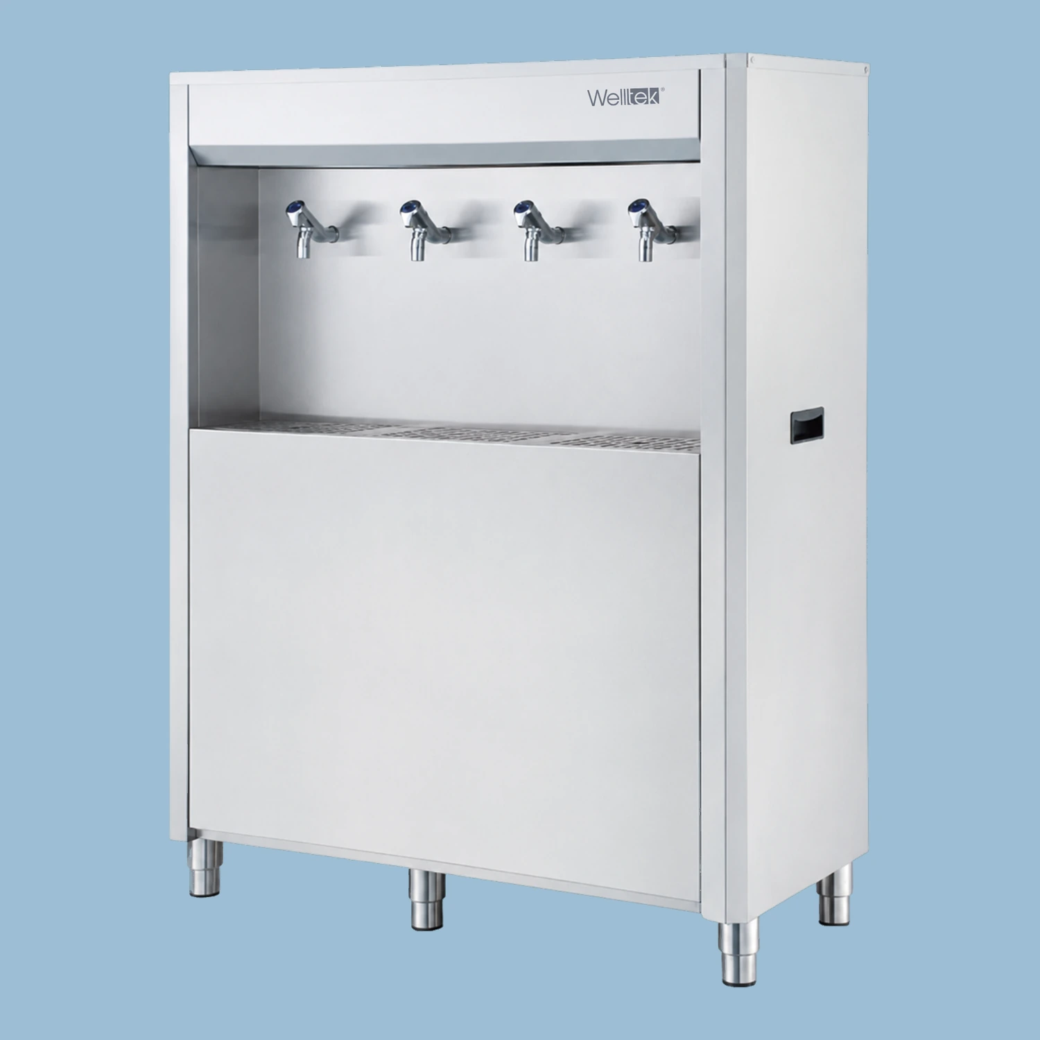 Enfriador comercial de piso de 4 llaves, 100 L/h, con filtración Welltek WT-WFS600-4S