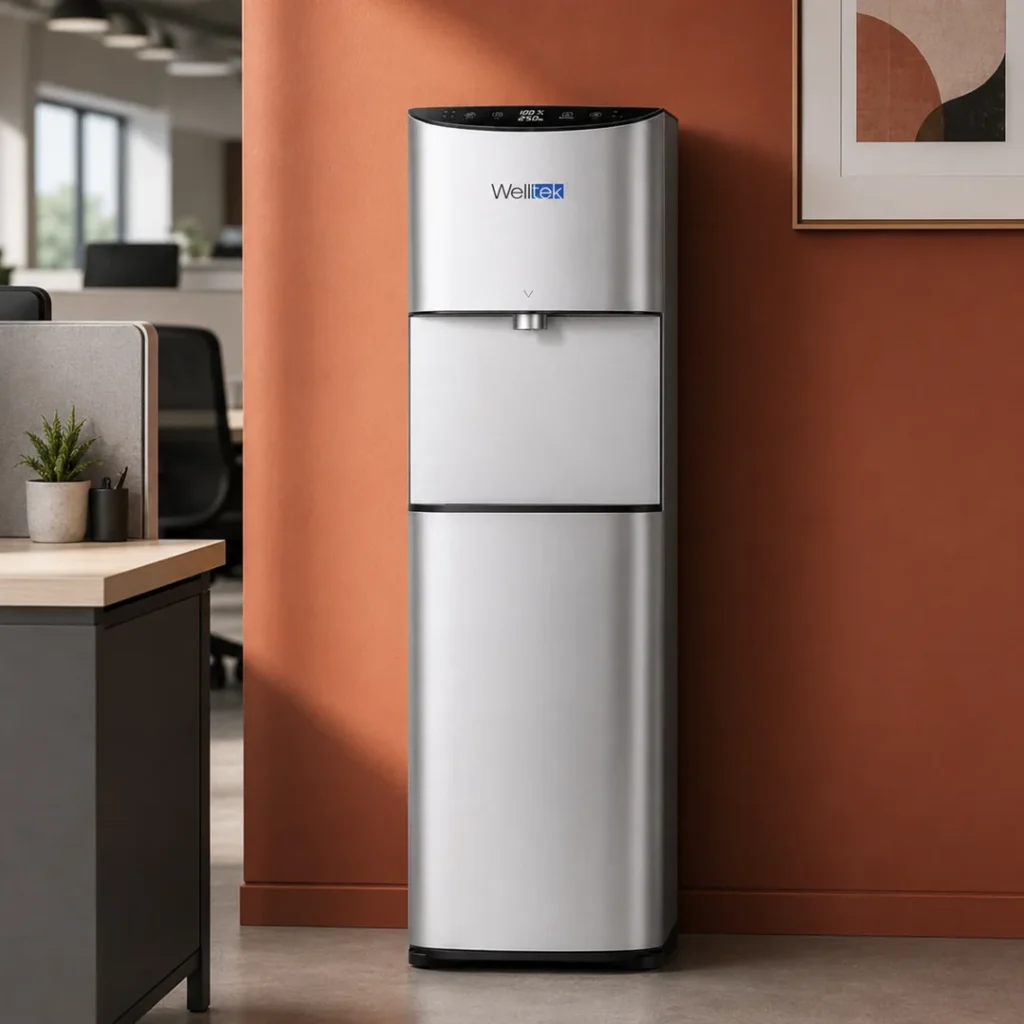 Dispensador Welltek WT-450 instalado en una oficina moderna