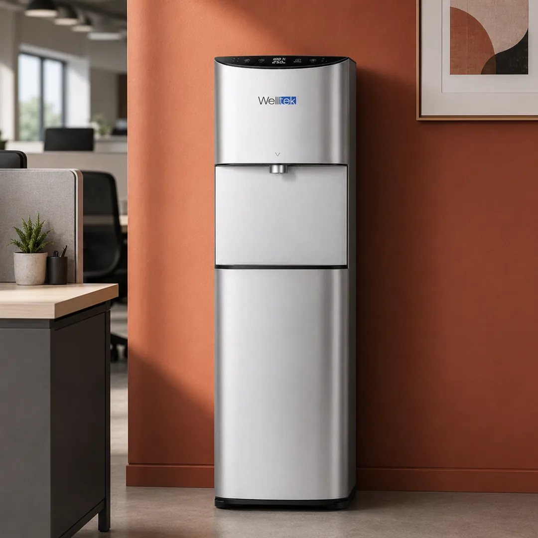 Dispensador Welltek WT-450 instalado en una oficina moderna