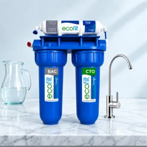 Finefilt · Purificador de agua Ecofilt A, tres etapas, azul