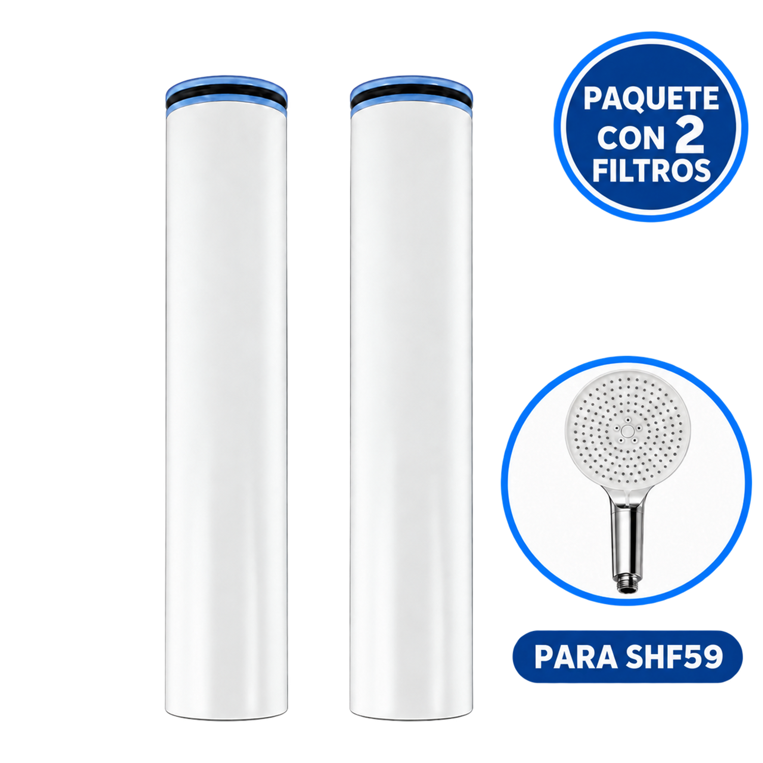 Paquete con 2 filtros FCR59 compatibles con ducha SHF59