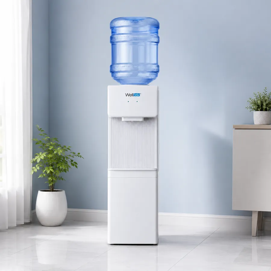 Dispensador de agua fría y caliente Welltek 1170 para garrafón · Enfriador y despachador con compresor, carga superior