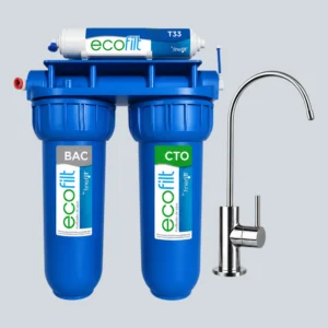Finefilt · Purificador de agua Ecofilt A, tres etapas, azul