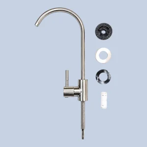 Welltek - Grifo Cuello de Ganso Acero Inoxidable SS304 Natural Cepillado | Agua Purificada