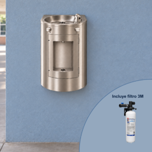 Bebedero de agua para escuelas de muro Welltek con filtro 3M