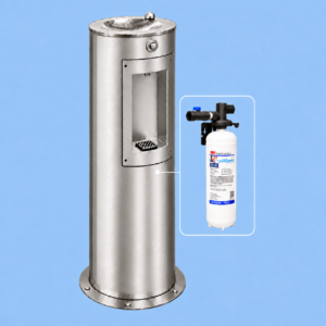 Bebedero de agua para escuelas de pedestal Welltek con filtro 3M